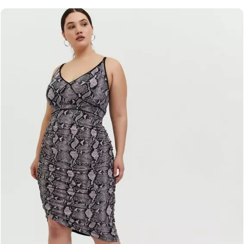 Torrid Asymmetrical Black and Gray Dress